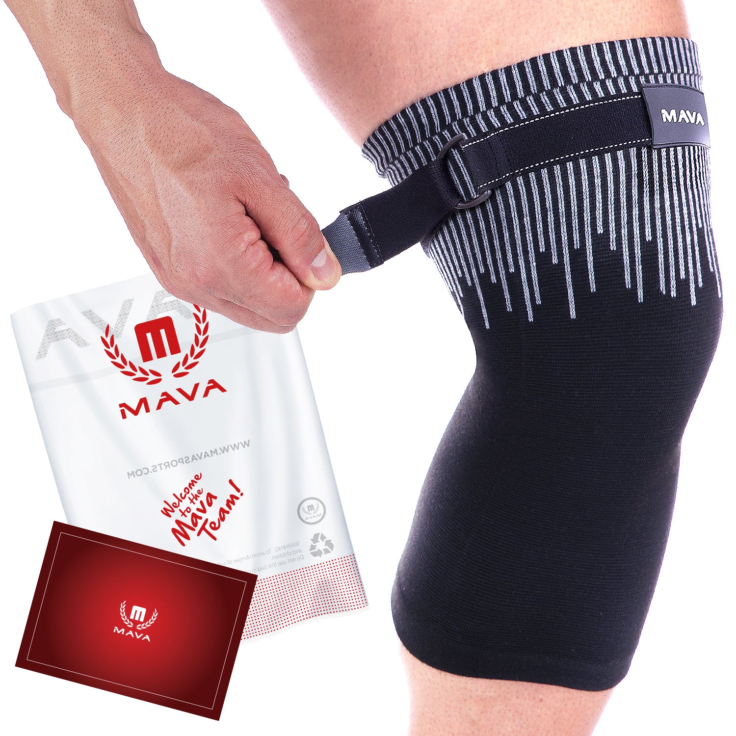 COMPRESSION KNEE SLEEVE WITH STRAP (1 PIECE)